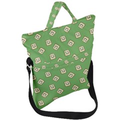 Happy Toast Green Fold Over Handle Tote Bag by snowwhitegirl