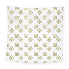 Happy Toast White Square Tapestry (large)