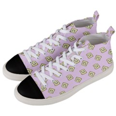 Happy Toast Pink Men s Mid-top Canvas Sneakers by snowwhitegirl