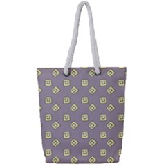 Happy Toast Grey Full Print Rope Handle Tote (small)