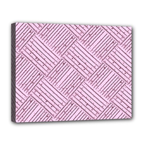 Wood Texture Diagonal Weave Pastel Canvas 14  X 11  (stretched)