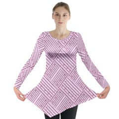 Wood Texture Diagonal Weave Pastel Long Sleeve Tunic  by Mariart