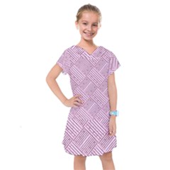 Wood Texture Diagonal Weave Pastel Kids  Drop Waist Dress