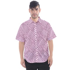 Wood Texture Diagonal Weave Pastel Men s Short Sleeve Shirt