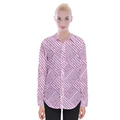Wood Texture Diagonal Weave Pastel Womens Long Sleeve Shirt