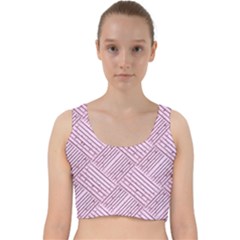 Wood Texture Diagonal Weave Pastel Velvet Racer Back Crop Top by Mariart