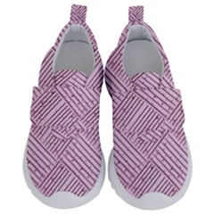 Wood Texture Diagonal Weave Pastel Kids  Velcro No Lace Shoes