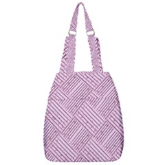 Wood Texture Diagonal Weave Pastel Center Zip Backpack