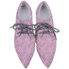 Wood Texture Diagonal Weave Pastel Pointed Oxford Shoes