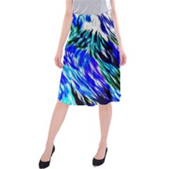 Abstract Background Blue White Midi Beach Skirt