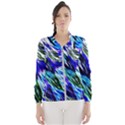 Abstract Background Blue White Women s Windbreaker View1