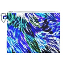 Abstract Background Blue White Canvas Cosmetic Bag (xxl)