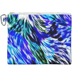 Abstract Background Blue White Canvas Cosmetic Bag (xxxl)