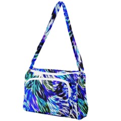 Abstract Background Blue White Front Pocket Crossbody Bag