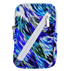 Abstract Background Blue White Belt Pouch Bag (small)