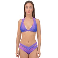 Dot Background Pattern Halftone Double Strap Halter Bikini Set by Bajindul