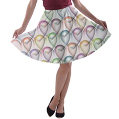 Valentine Hearts A-line Skater Skirt by HermanTelo