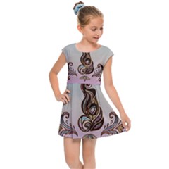 Abstract Decorative Floral Design, Mandala Kids  Cap Sleeve Dress