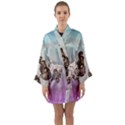 Abstract Decorative Floral Design, Mandala Long Sleeve Kimono Robe View1