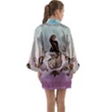 Abstract Decorative Floral Design, Mandala Long Sleeve Kimono Robe View2