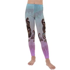 Abstract Decorative Floral Design, Mandala Kids  Lightweight Velour Leggings by FantasyWorld7