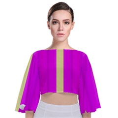 Colors And More Wonderful Colors Tie Back Butterfly Sleeve Chiffon Top by pepitasart