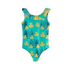 Little Yellow Duckies Kids  Frill Swimsuit by VeataAtticus