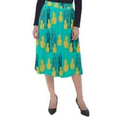 Little Yellow Duckies Classic Velour Midi Skirt 