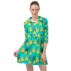 Little Yellow Duckies Mini Skater Shirt Dress