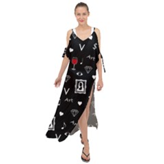 Party Pattern Maxi Chiffon Cover Up Dress