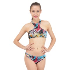 Paint Me Down 4 High Neck Bikini Set