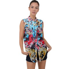 Paint Me Down 4 Sleeveless Chiffon Button Shirt