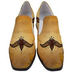 Abstract Decorative Design, Mandala Women Slip On Heel Loafers by FantasyWorld7