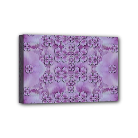 Baroque Fantasy Flowers Ornate Festive Mini Canvas 6  X 4  (stretched) by pepitasart