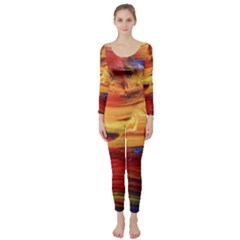 Rainbow Waves Long Sleeve Catsuit by WILLBIRDWELL