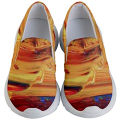 Rainbow Waves Kids  Lightweight Slip Ons by WILLBIRDWELL