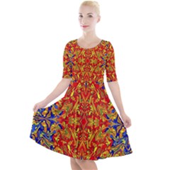 Ml 196 Quarter Sleeve A-line Dress by ArtworkByPatrick