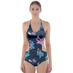 water type Cut-Out One Piece Swimsuit