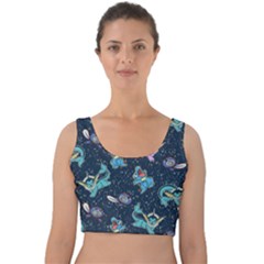 water type Velvet Crop Top