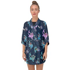 water type Half Sleeve Chiffon Kimono