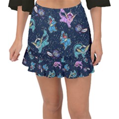 water type Fishtail Mini Chiffon Skirt