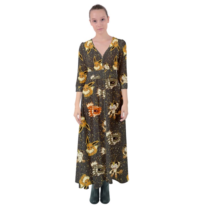normal type  Button Up Maxi Dress