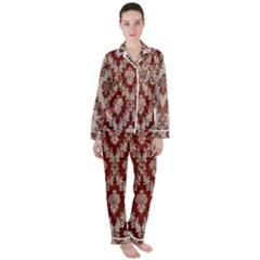 Baroque Mill Fabric Satin Long Sleeve Pyjamas Set by DeneWestUK