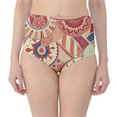 Pop Art Paisley Flowers Ornaments Multicolored 4 Classic High-waist Bikini Bottoms by EDDArt