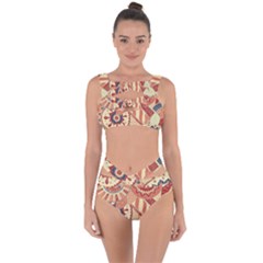 Pop Art Paisley Flowers Ornaments Multicolored 4 Bandaged Up Bikini Set 