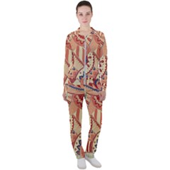 Pop Art Paisley Flowers Ornaments Multicolored 4 Casual Jacket And Pants Set