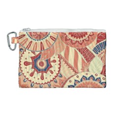Pop Art Paisley Flowers Ornaments Multicolored 4 Canvas Cosmetic Bag (large) by EDDArt