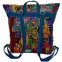 Modern Geometric Art   Dancing In The City Background Solid Dark Blue Buckle Up Backpack View3