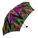 Multicolored Wave Distortion Zigzag Chevrons 2 Background Color Solid Black Mini Folding Umbrellas View2