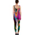Multicolored Wave Distortion Zigzag Chevrons 2 Background Color Solid Black One Piece Catsuit View2